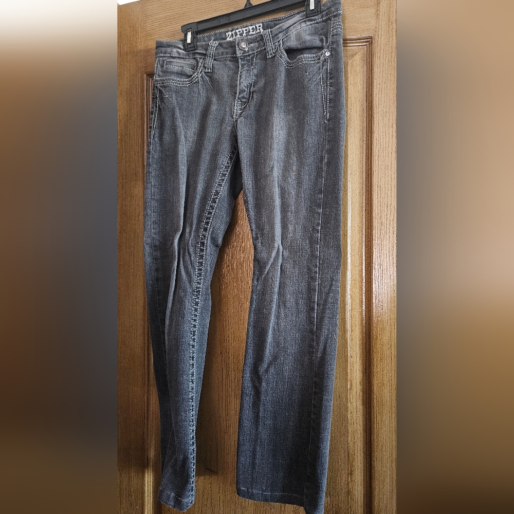 Zipper Black Jeans